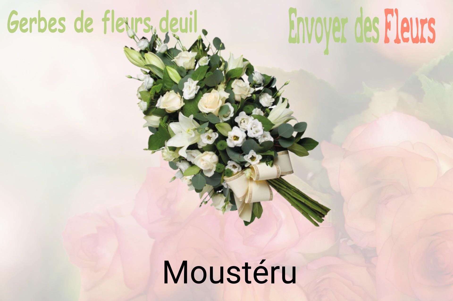Gerbe de fleurs de deuil livrée à Moustéru